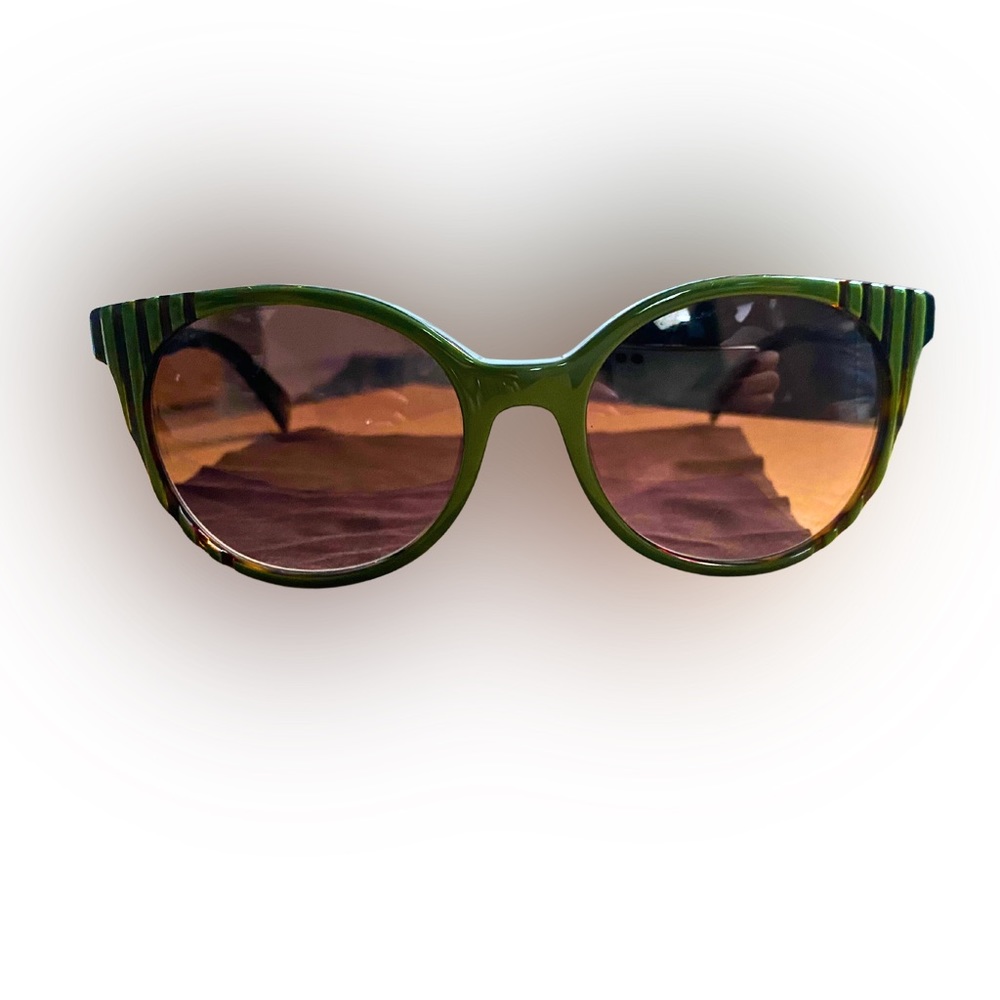 Fendi Green FS5344 Round Cat Eye Sunglasses